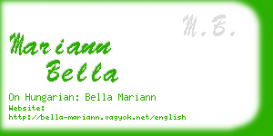 mariann bella business card